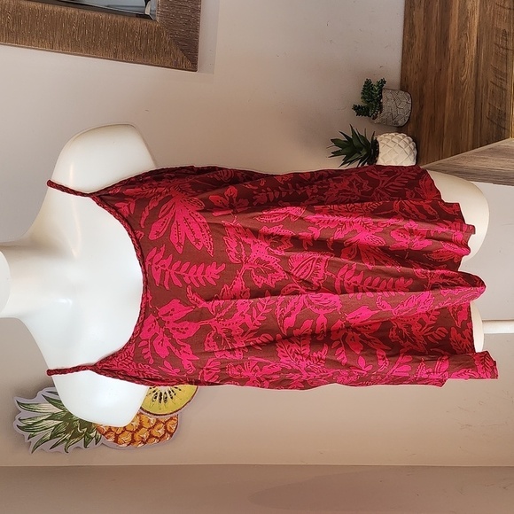 Torrid - Challis Braided Sleeveless Tank in Leaves​​​​​​ - Picture 2 of 13